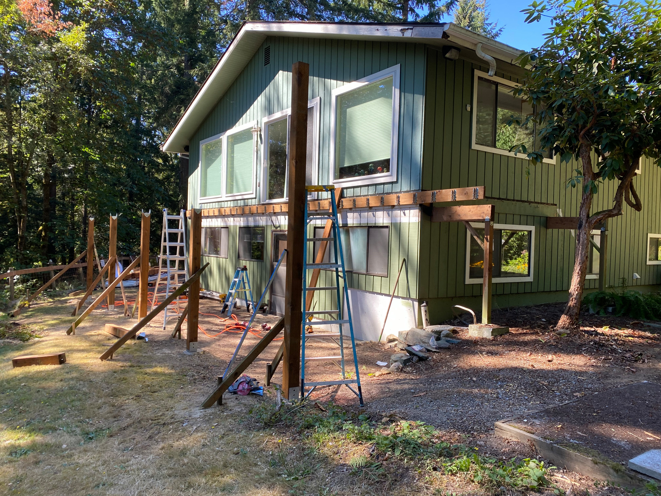 Wrap around deck with patio cover