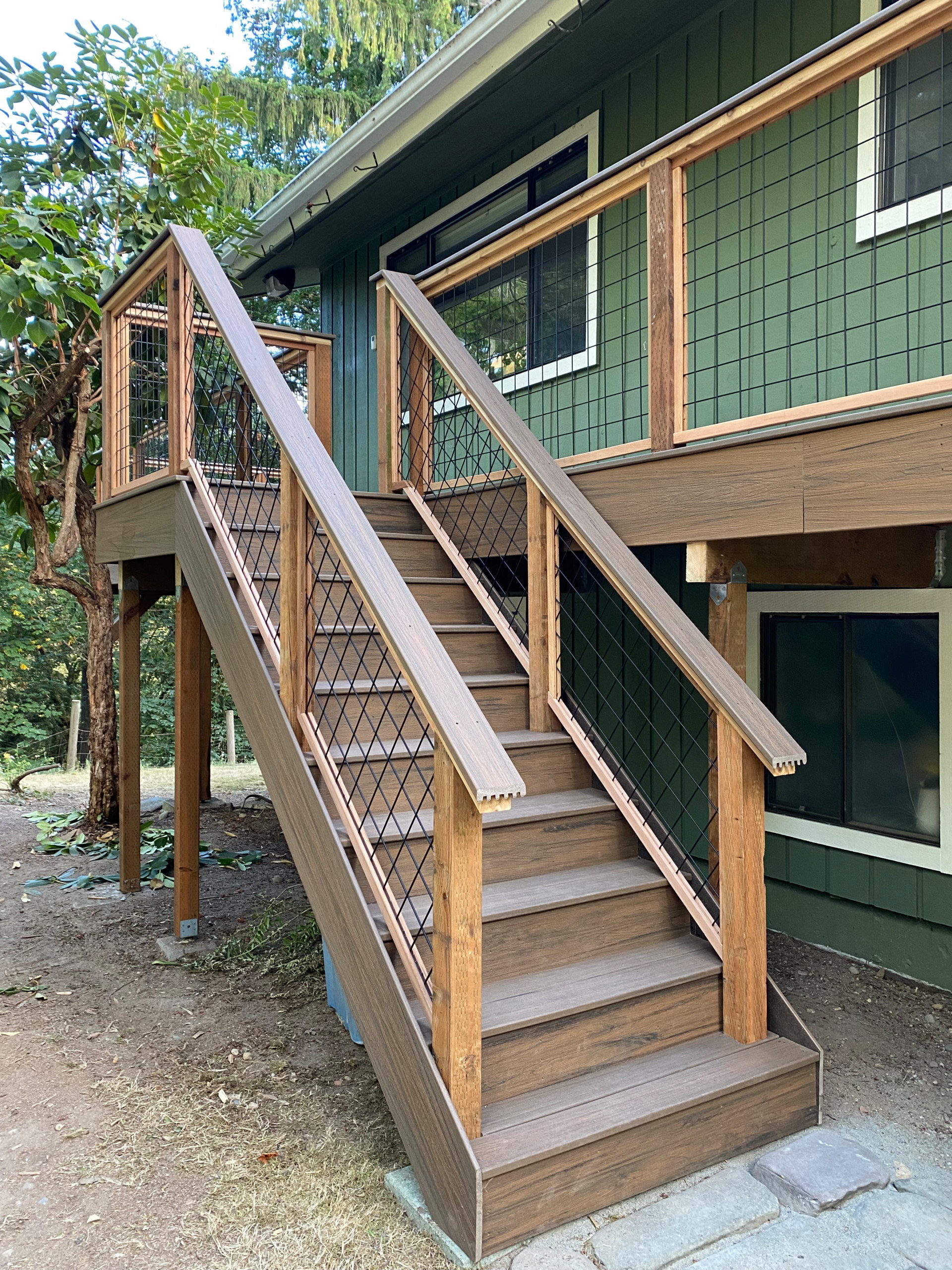 Wrap around deck with patio cover